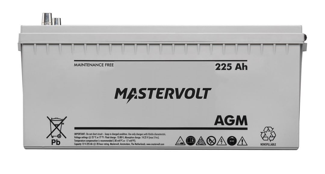 Mastervolt 62002250 12V AGM Battery, Group 8D