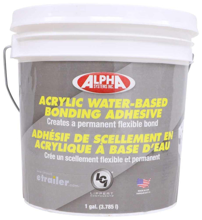 Lippert 2020002238 Alpha Systems Acrylic Water Based Bonding Adhesive, Gal., White