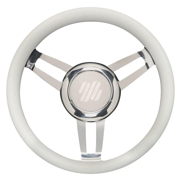 Uflex FOSCARIVCHW Steering Wheels, White Vinyl Chrome