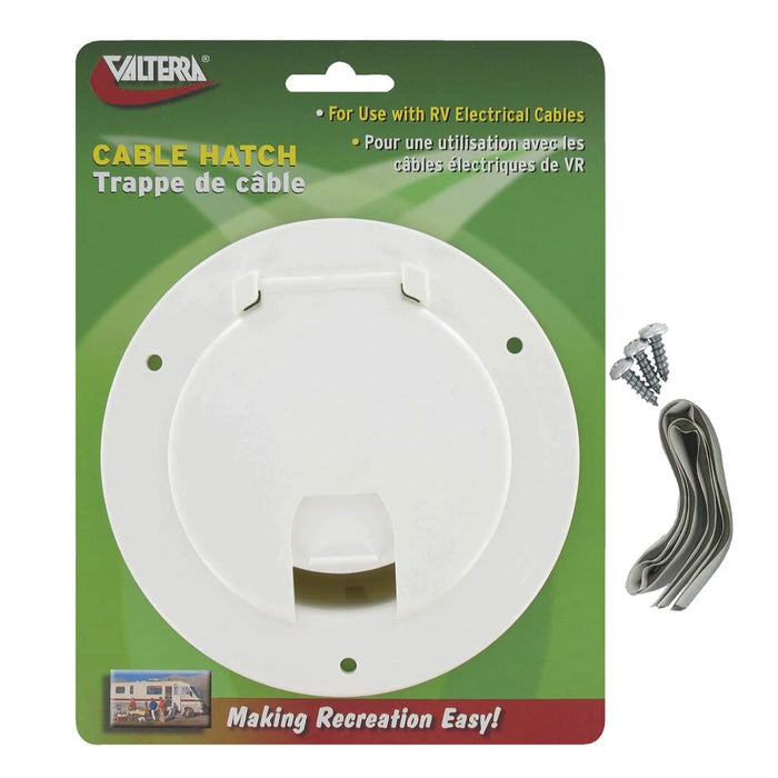 Valterra A10-2135VP Cable Hatch, Large Round, White