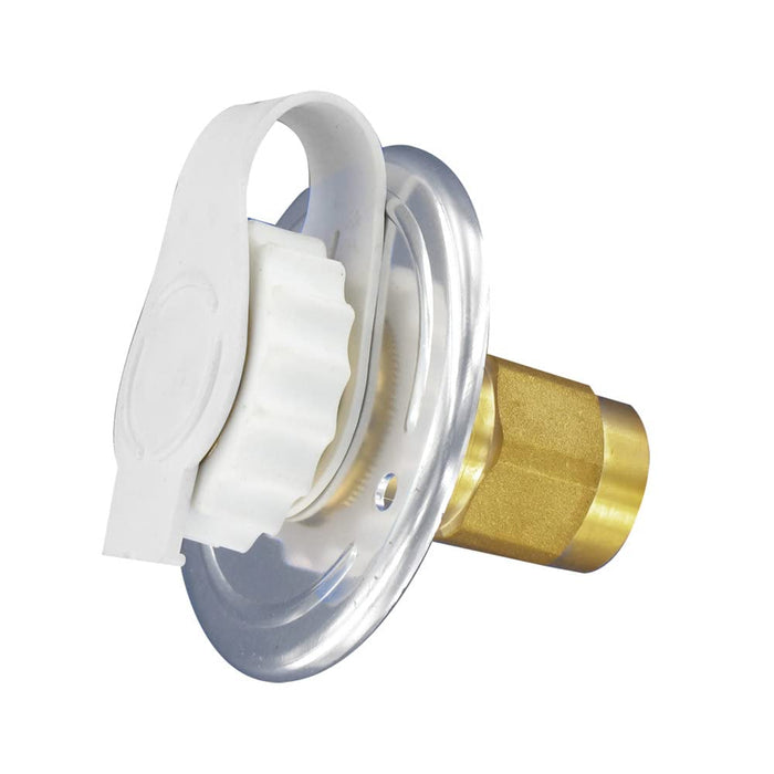 Valterra A01-0172LFVP Flush Mount FPT Brass Check Valve, White, w/Screws, Putty Tape & Teflon Tape