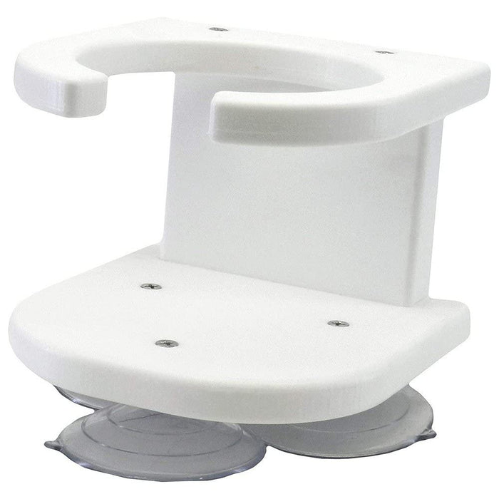 Taco Metals P01-2003W Taco 1 Drink Holder, White Poly w/Suction Cup Mt.