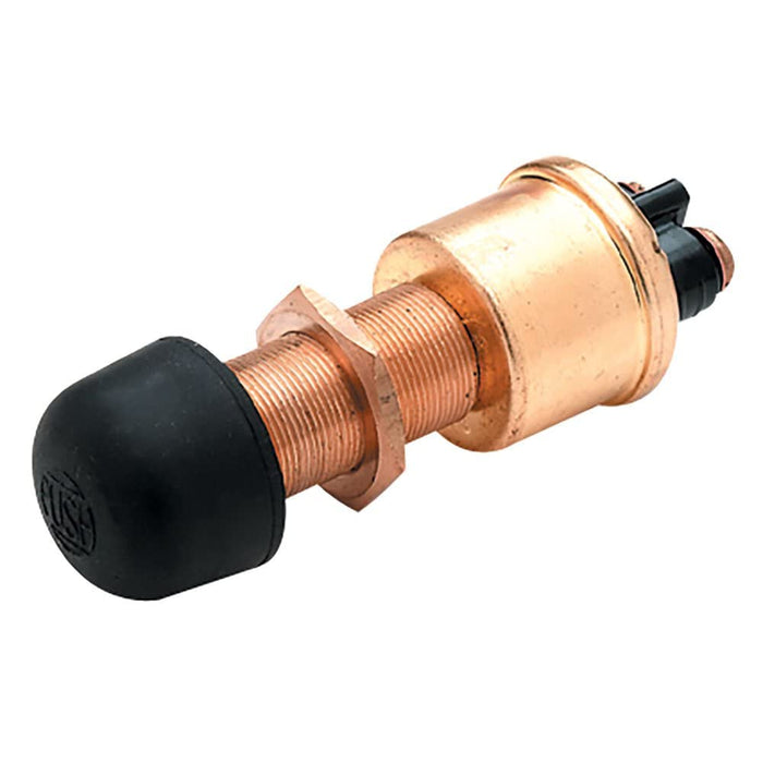 Seachoice 11771 2 Position Push Button Switch With Brass Body, Off/Mom. On