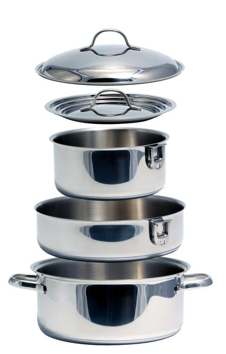 Camco 43920 Stainless Steel Nesting Cookware 7 Piece Set