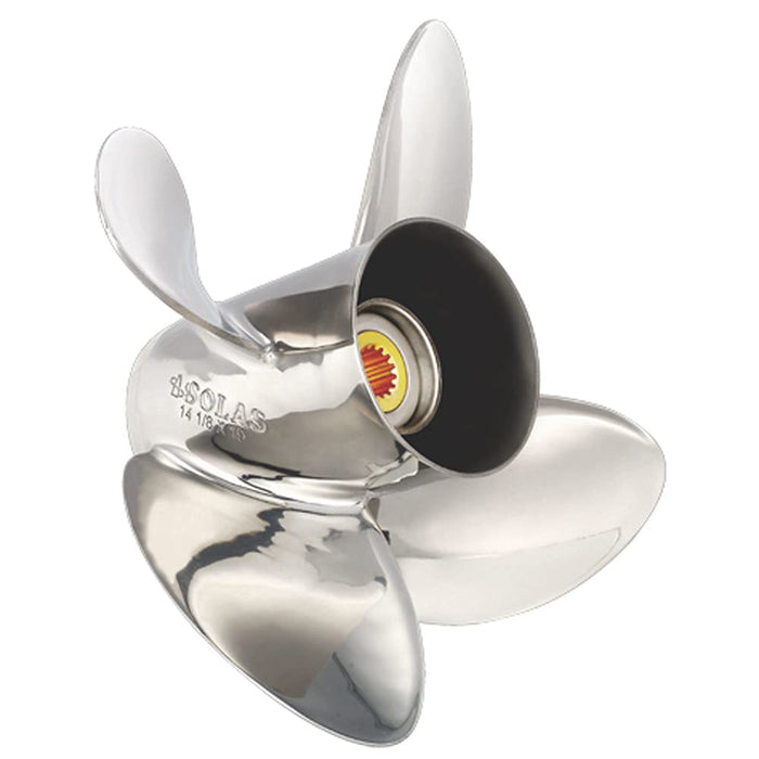 Solas 9553-143-17 Rubex HR4 Propeller, Stainless Steel Interchangeable Hub, 4-Blade, RH 14.25 x 17"