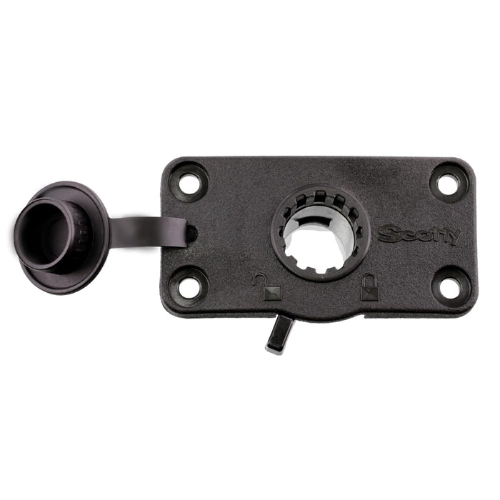 Scotty 0244L-BK Flush Mount Bracket, Black, Locking