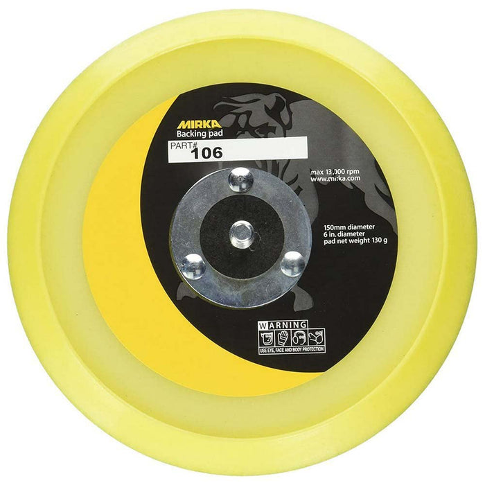 Mirka 106 6" Vinyl Faced Backup Pad, Medium