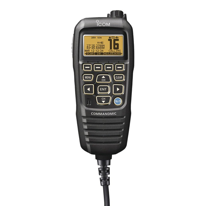 Icom HM195B 41 EXP CommandMic IV w/Yellow BlackLit LCD Black