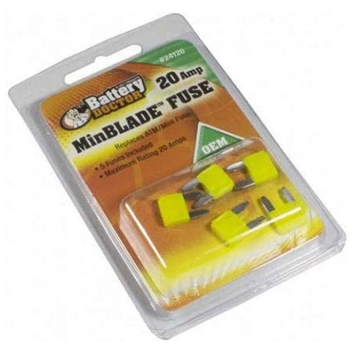 Wirthco 24120 Battery Doctor Minblade Fuses, 20A, 5/Pk