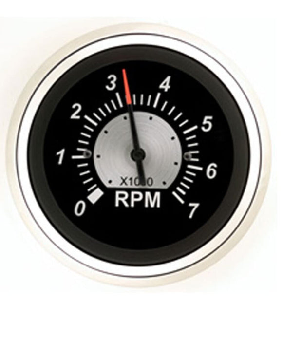 Sierra 67363P Black Sterling Series 3" Tachometer 0-7000 RPM, Stainless Steel, Outboard & 4 Stroke Gas, Alt or Coil Sender Code