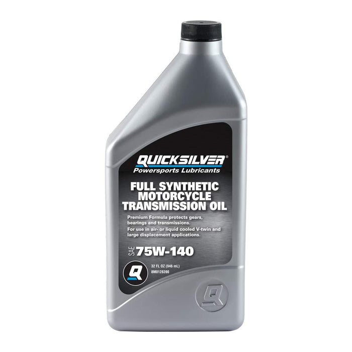 Mercury 92-8M0128390 Quicksilver 75W-140 Motorcycle Transmission Oil, 1 Qt.