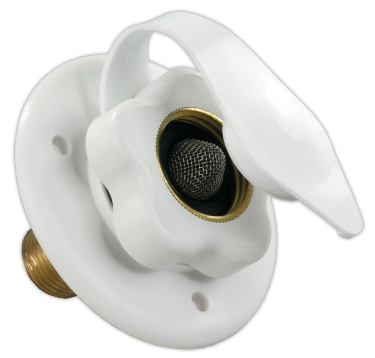 B&B Molders 94214 City Water Fill w/Brass Check Valve, Polar White
