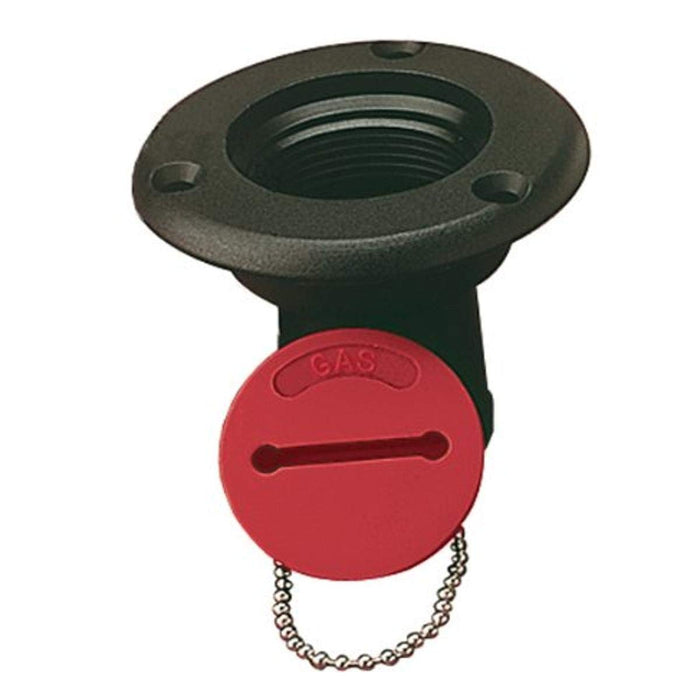 Sea Dog 357010-1 Gas Deck Fill, Fiberglass Nylon w/Red Slotted Cap, A: 1-1/2"Hose, B:2-1/2", C: 3-3/8"
