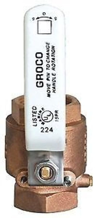 Groco IBV-1250 BSPP 1-1/4" Bronze Full Flow In-Line Ball Valve