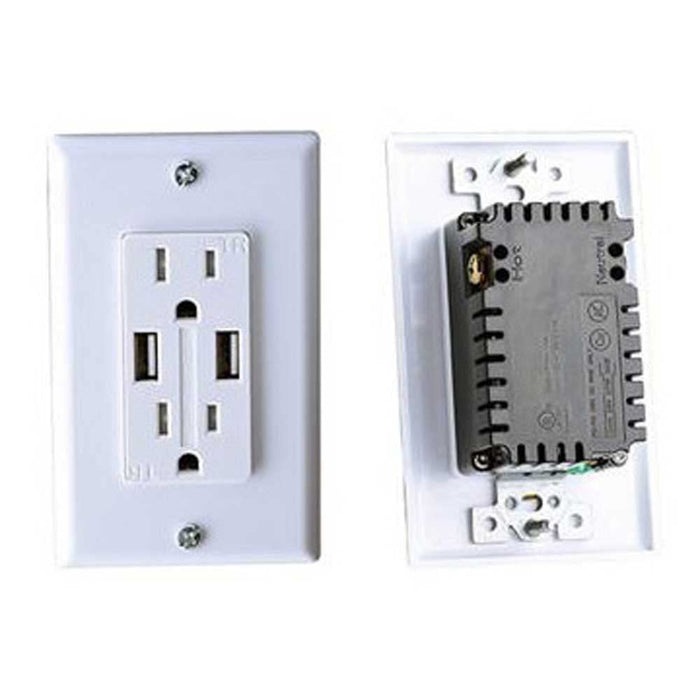 RV Designer S981 AC 50 Amp Receptacle In Plate, 50A / 125V/250V, White