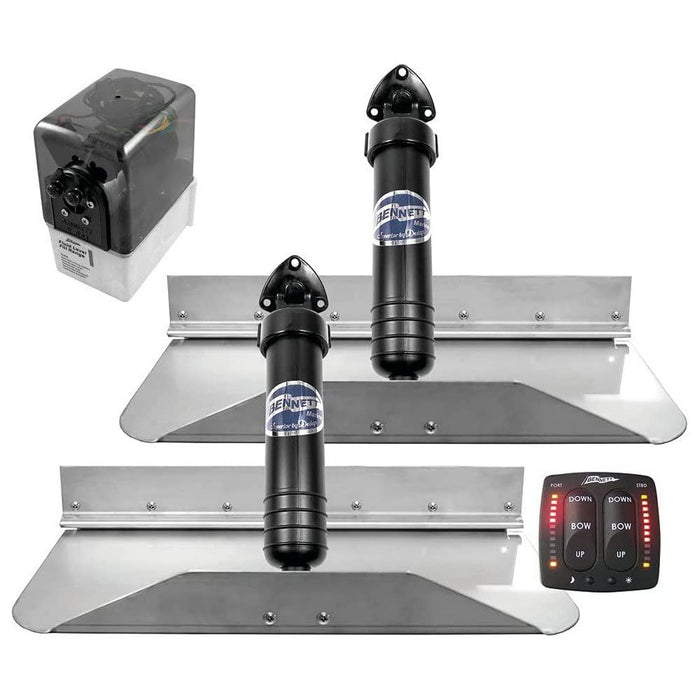 Bennett 6BT-50110-90-00 1812OBI Classic Hydraulic Trim Tab Kit, w/OBI9000H Integrated Helm Control, 18" x 12"