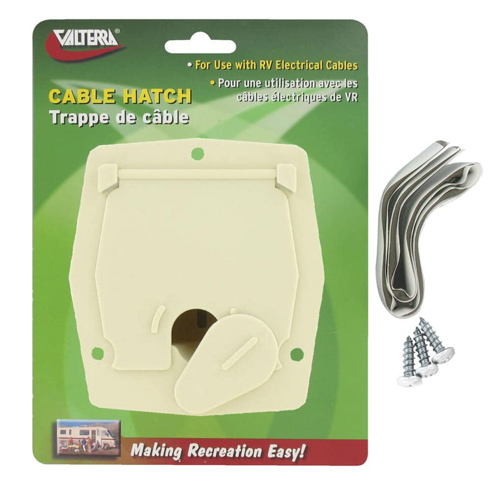 Valterra A10-2144VP Cable Hatch, Small Square, Colonial White