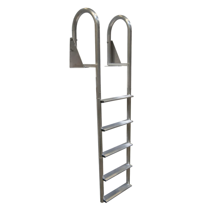 Dock Edge DE2125F Aluminum Flip Up Wide Step Ladder, 5-Step