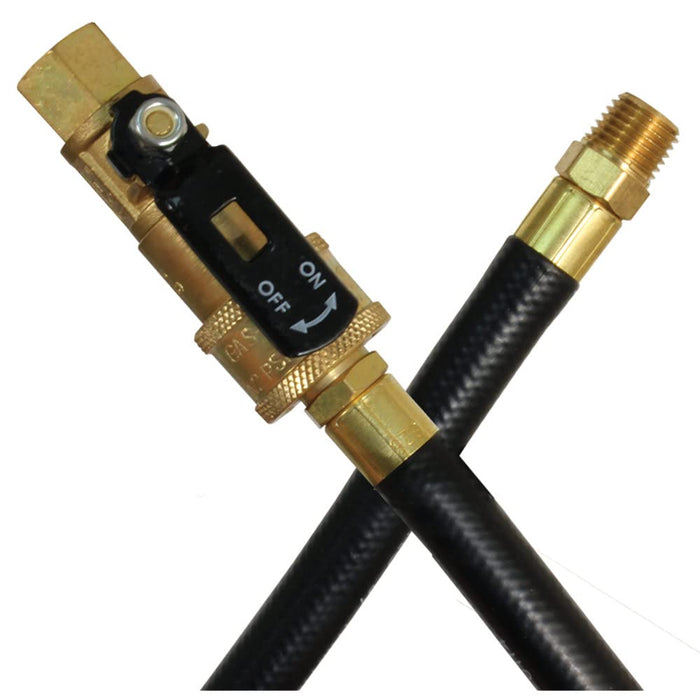 JR Products 07-31195 RV Rubber Appliance Hose w/ 1/4" Quick Disconnect Male &, Quick Disconnect Coupler Ends