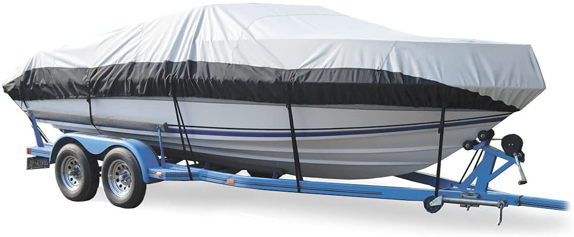 Taylor Made 70906 BoatGuard Eclipse Two-Tone Boat Cover, Heavy Duty Polyester, Includes Storage Bag, Tie-Downs, Support Pole