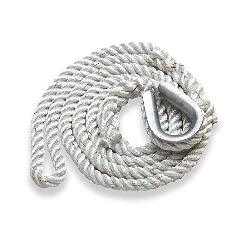 New England Ropes 629K03200020 3-Strand Mooring Pendant 1" X 20'