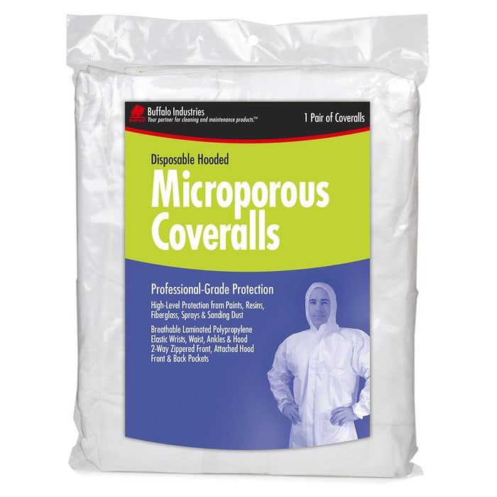 Buffalo Rags 68256 Microporous Disposable Coverall With Hood, XXL