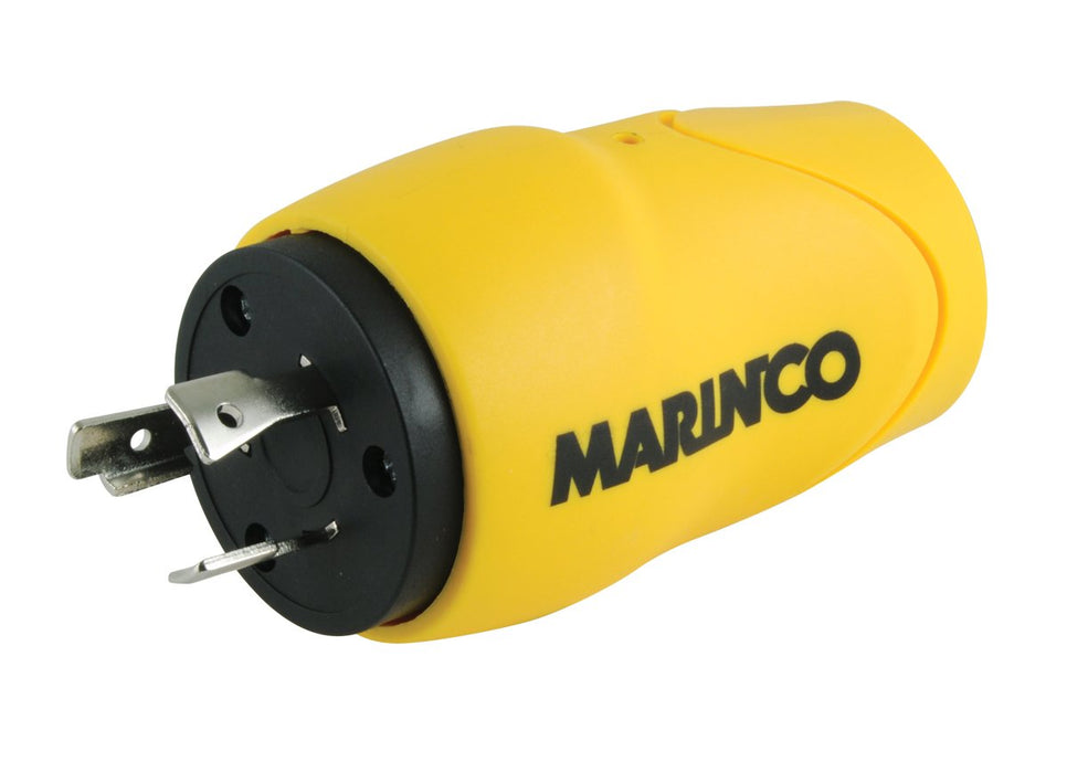 Marinco S20-15 Straight Adapter (20A Male to 15/20A Fem), 20A 125V Locking to 15 or 20A 125V Straight Blade