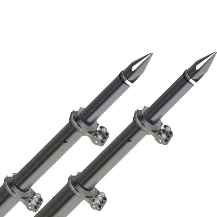 Taco Metals OT-0318HD-BKA Taco Deluxe Aluminum Tele-Outrigger Pole, 18', Black, 1 pr.