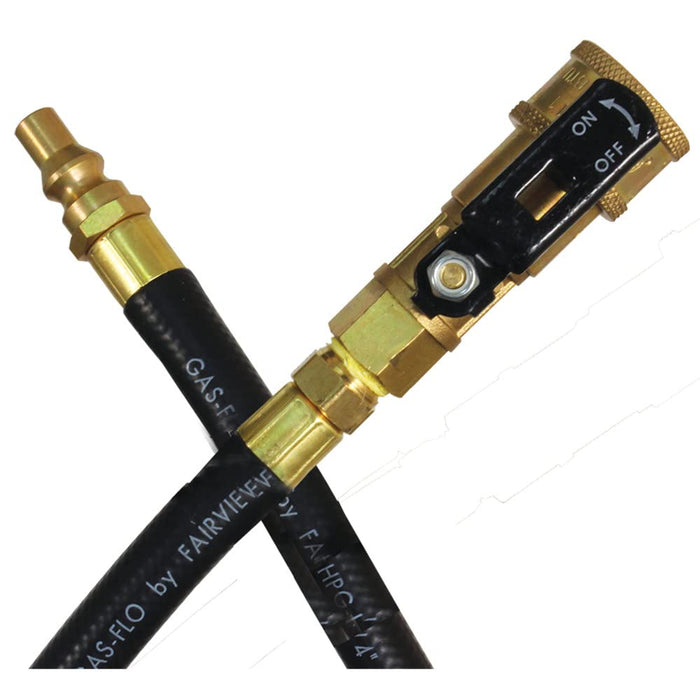 JR Products 07-31225 RV Rubber Appliance Hose w/ 1/4" Quick Disconnect Coupler &, Male Pipe Thread Ends