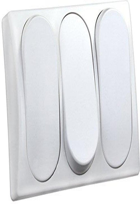 JR Products 13595 White Triple Modular On/Off RV Switch with Bezel