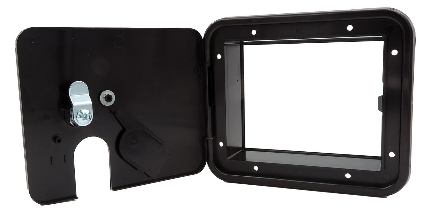 B&B Molders 94336 Square Electric Cable Hatch, Medium w/Open Back & Key Lock, Black