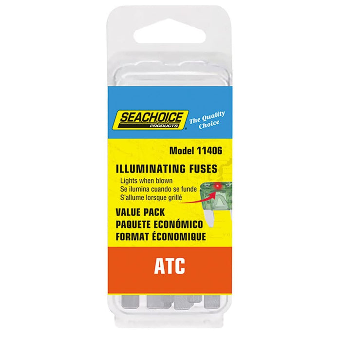 Seachoice SC11406 ATC Illuminating Fuses Value Pack, Contains 25 Assorted ATC Illuminating Fuses