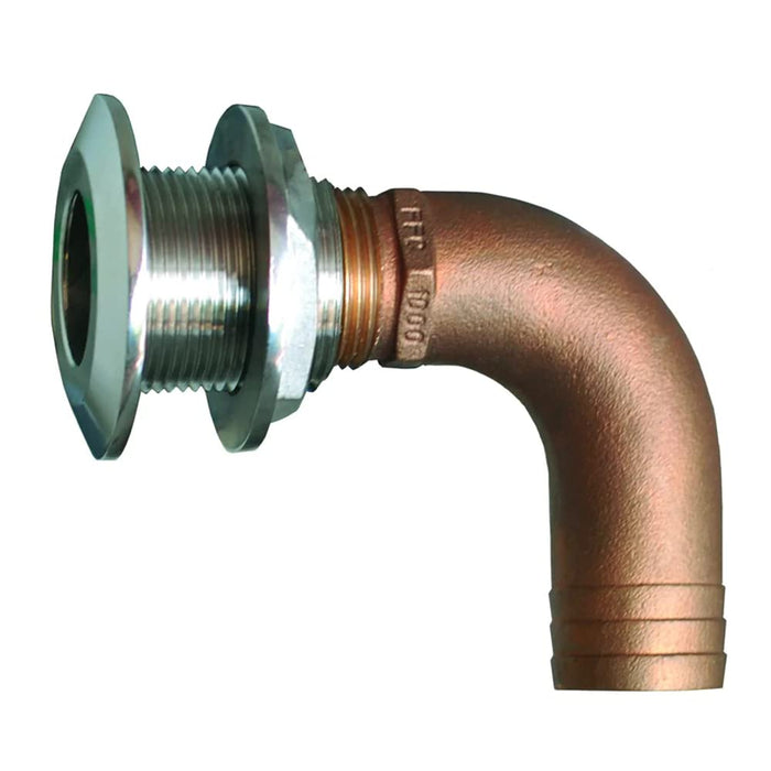 Groco HTHC-2000-S HTHC-S #316 SS Hose Thru-Hull 90 Degree With Bronze Nut