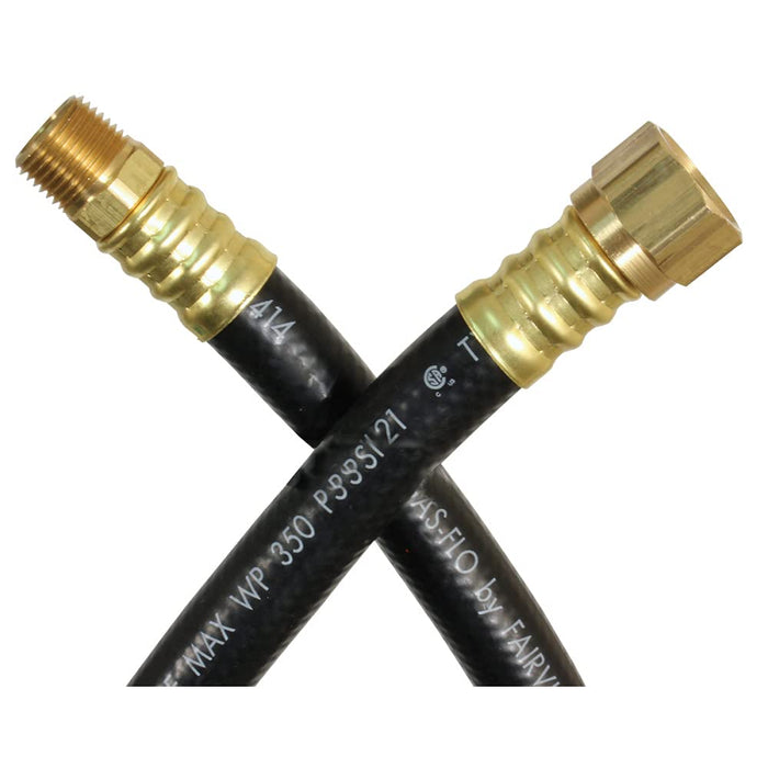 JR Products 07-31655 RV Thermoplastic LP Supply Hose w/ 1/2" Female SAE & 3/8", Male Pipe Ends