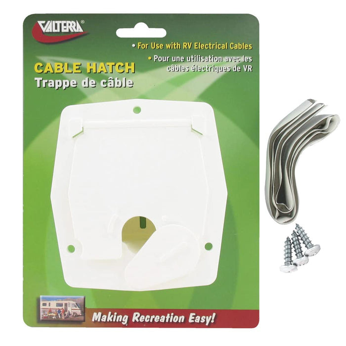 Valterra A10-2143VP Cable Hatch, Small Square, White