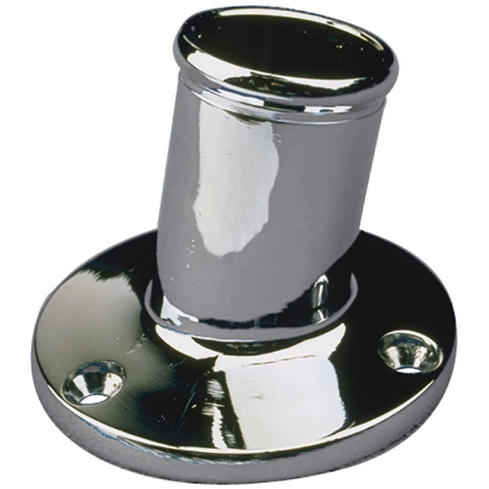 Sea Dog 492213-1 SeaDog Flagpole 10 Degree Socket, #10 Fastener, Sand Cast Brass Chrome Plated