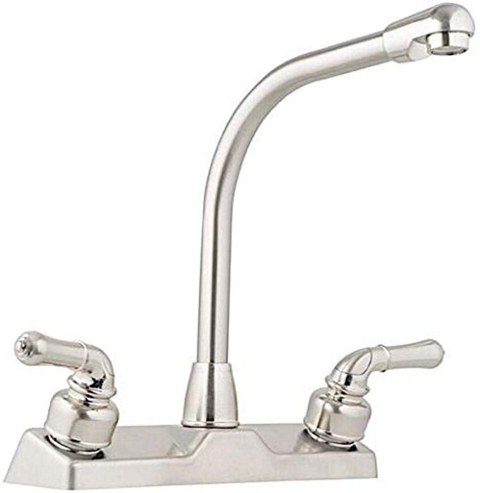 Bristol Products 20380R340NABX Utopia 8" High Rise Kitchen Faucet, Brushed Nickel w/Tea Pot Handles