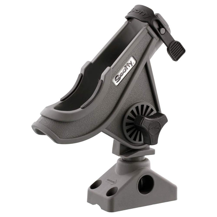 Scotty 0280-GR Bait Caster/Spinning Rod Holder w/ Side/Deck Mt., Gray, 12/case