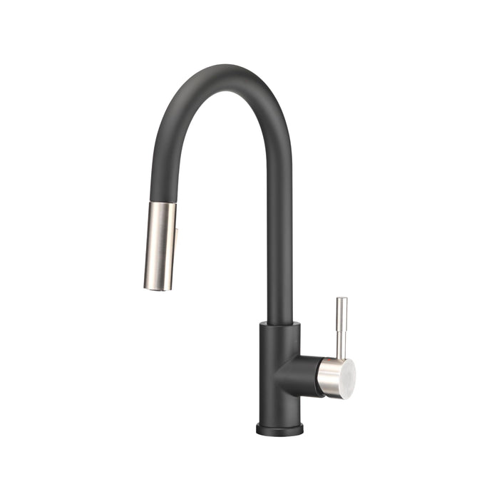 Dura Faucet DF-MK530SLK-MBSN Streamline Pull-Down Kitchen Faucet, Matte Black Satin Nickel