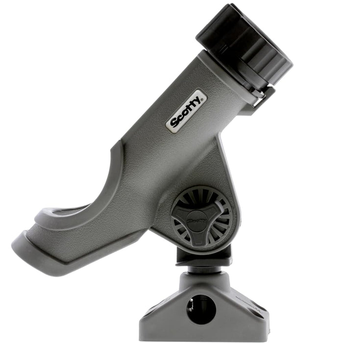 Scotty 0230-GR Powerlock Rod Holder w/#241 Side/Deck Mount, Gray