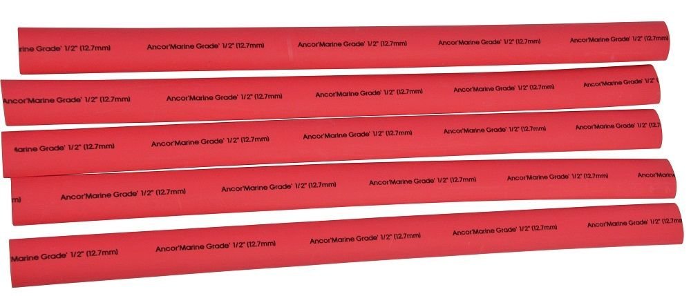 Ancor 307606 Marine Grade Adhesive Lined Heat Shrink Tubing, 1" x 6", Red, 3/Pk