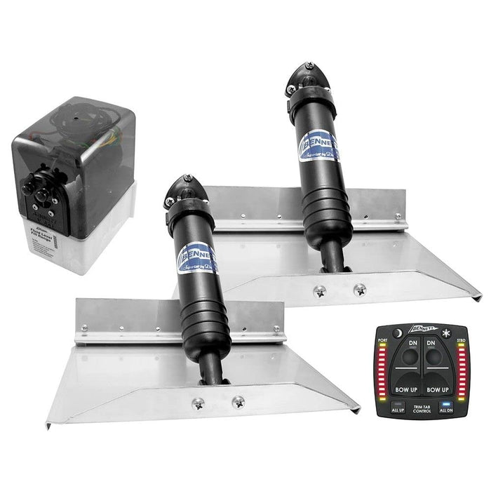Bennett Marine 6BT-50110-87-00 Trim Tab Kit, 129OBI Classic Hydraulic w/OBI9000H Integrated Helm Control, 12" x 9"
