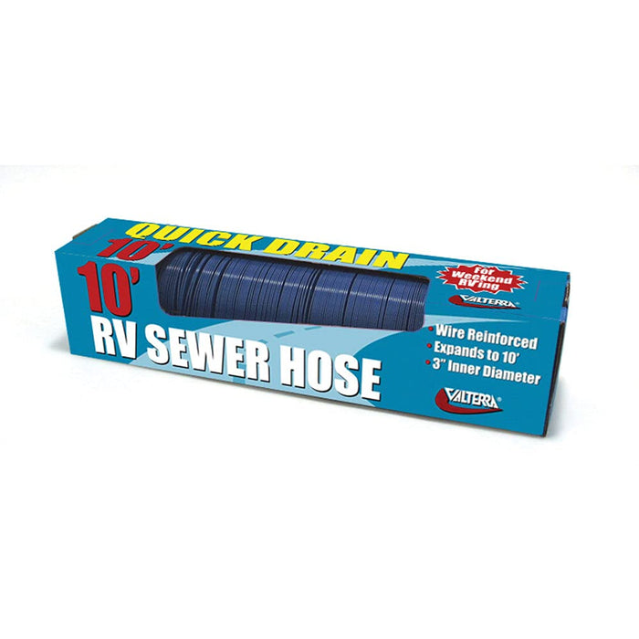 Valterra D04-0045 Blue Quick Drain 3" x 10' RV 8 Mil Sewer Hose, Boxed
