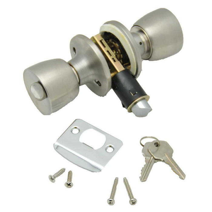 AP Products 013-220-SS Knob Entrance Lock Set, Stainless Steel