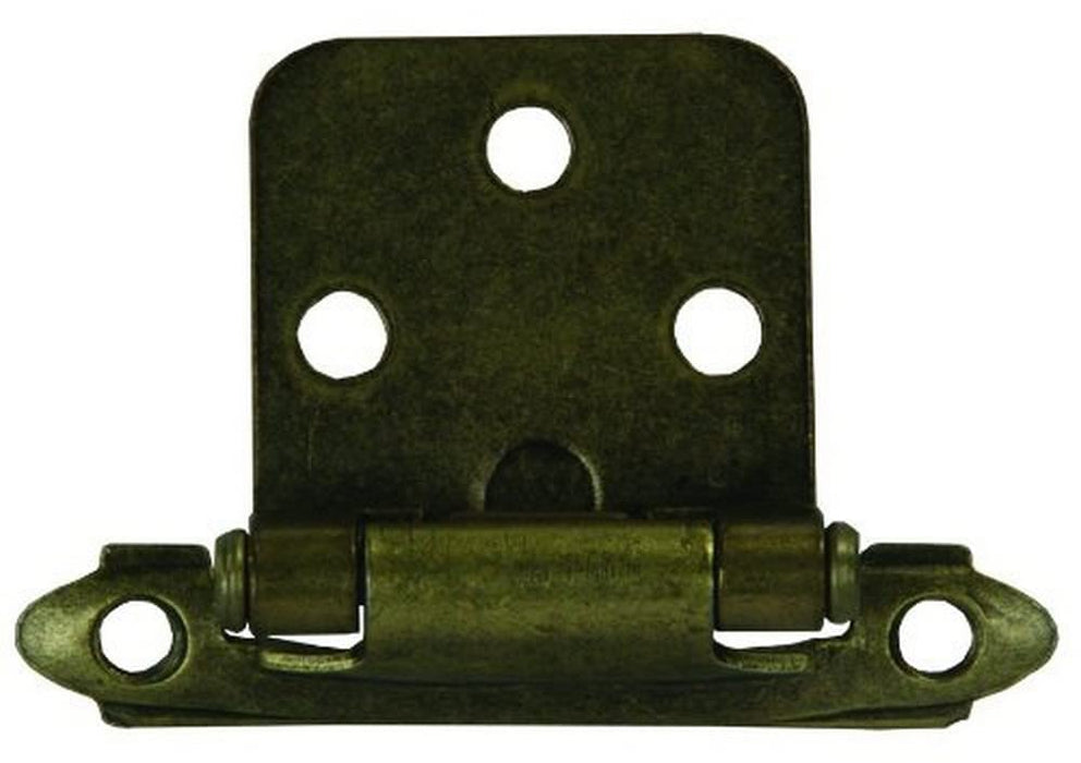 JR Products 70585 Self-Closing Flush Mount Hinge, Antique Brass