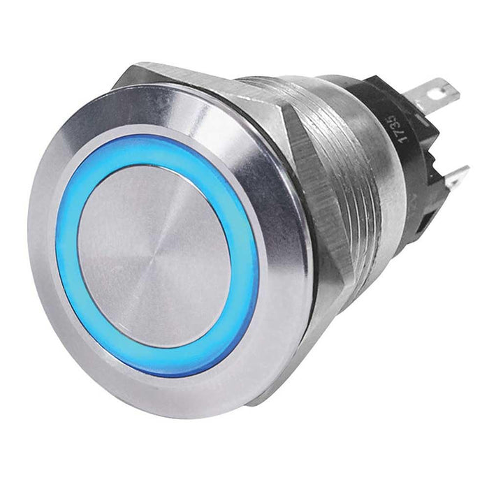 Blue Sea 4160-BSS 4160 Push Button LED Ring Switch, Blue, Off-On