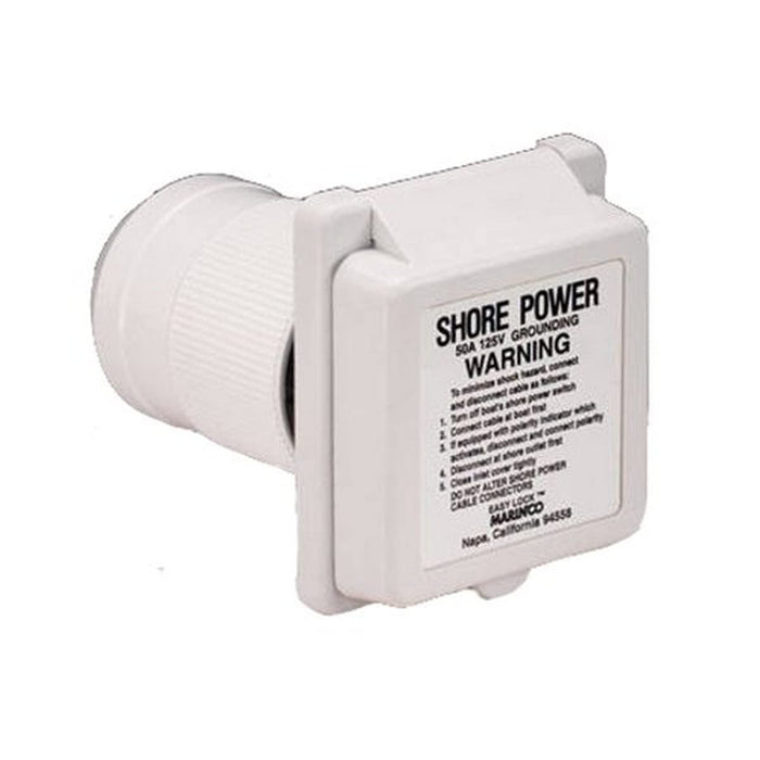 Marinco 6351EL-B 50 Amp 125V Power Inlet With Stainless Steel Trim