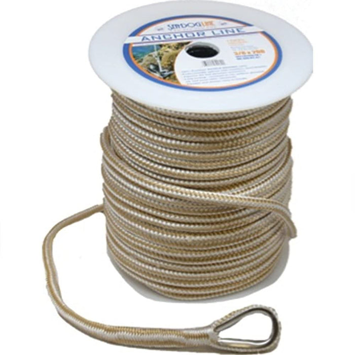 Sea Dog 302112250G/W-1 Premium Double Braided Nylon Anchor Line Gold/White, 1/2" Ã— 250'