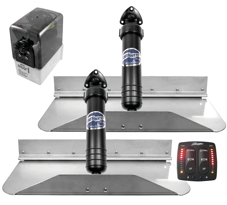 Bennett 6BT-50110-89-00 1212OBI Classic Hydraulic Trim Tab Kit, w/OBI9000H Integrated Helm Control, 12" x 12"