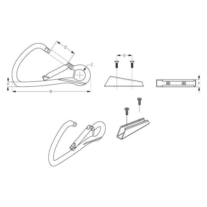 Sea Dog 491058-1 Seadog Large Boat Hook Mooring Buoy Snap Kit